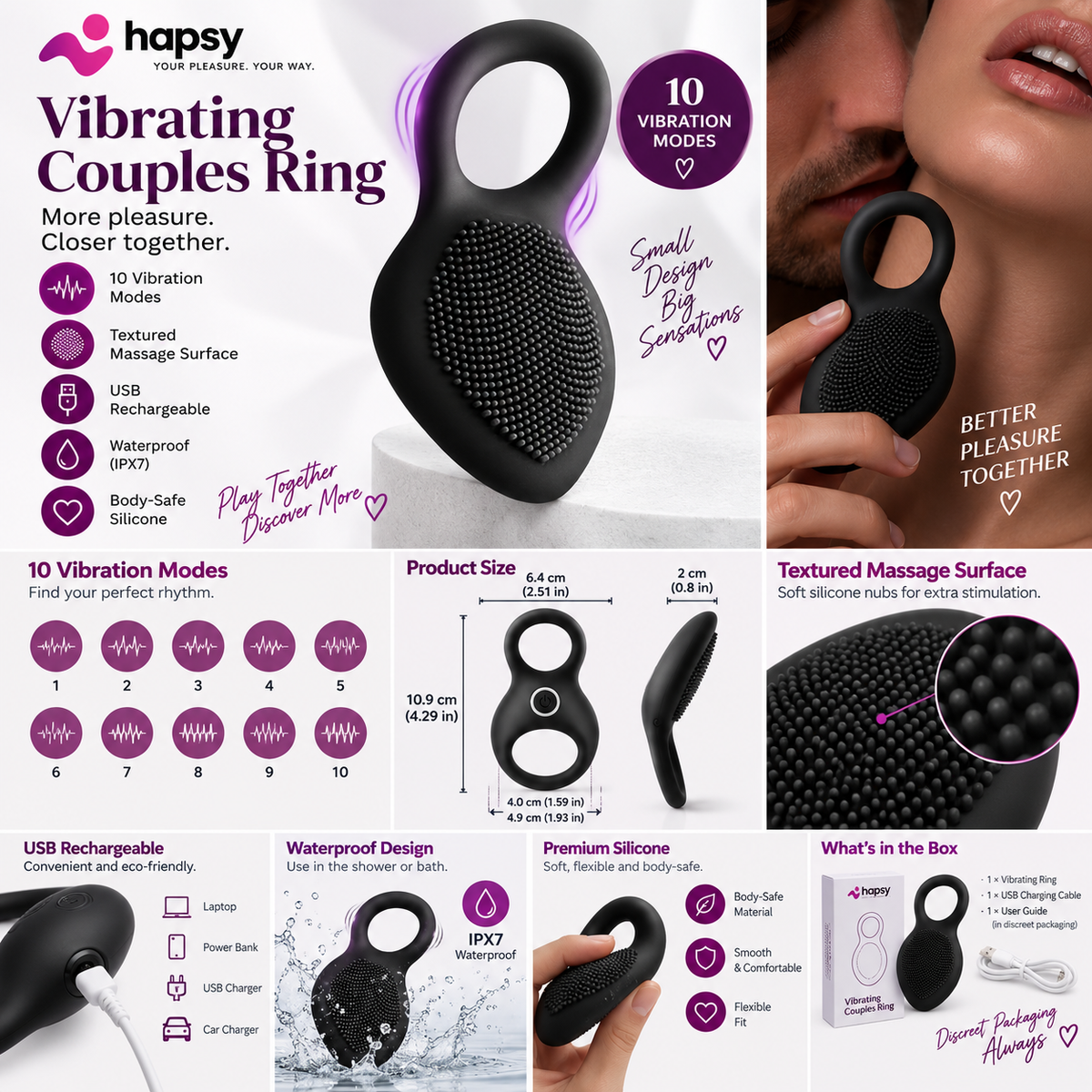 Vibrating Couples Ring – 10 Modes | Hapsy