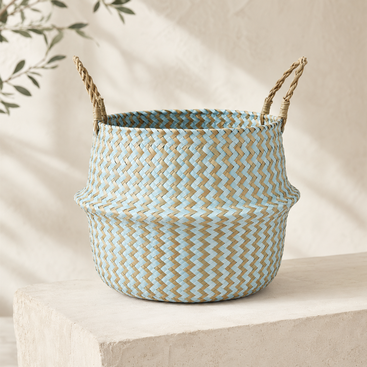 Boho Decor Striped Wicker Storage Baskets
