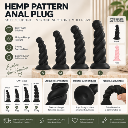 Textured Silicone Anal Plug with Suction Base | Hapsy