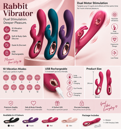 Rabbit Vibrator – 10 Vibration Modes | Hapsy