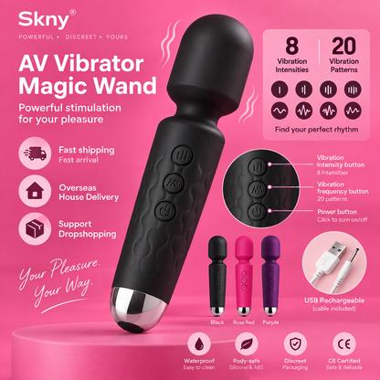 Mini Wand Vibrator - 20 Patterns & 8 Intensities | Hapsy