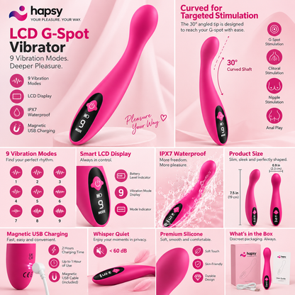 LCD G-Spot Vibrator - 9 Modes | Hapsy