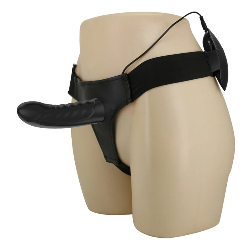 Vibrating Hollow Strap-On with Harness | Hapsy