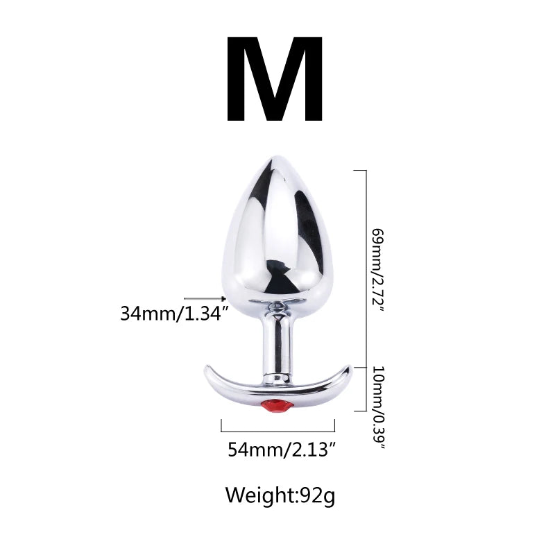 Metal Anal Plug with Red Gem | Hapsy