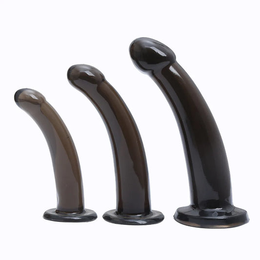 Curved Silicone Dildo with Suction Base | Hapsy