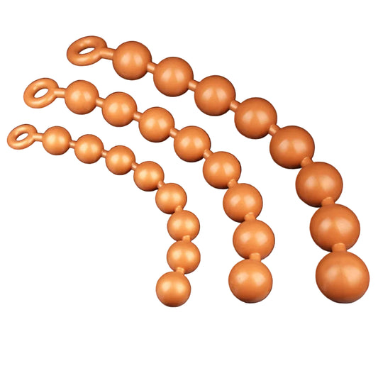 Extra Long Silicone Anal Beads with Pull Ring | Hapsy
