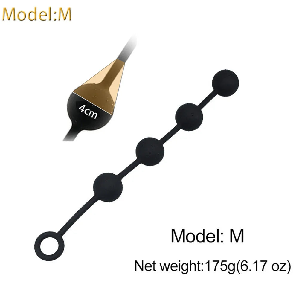 Flexible Silicone Anal Beads with Pull Ring | Hapsy