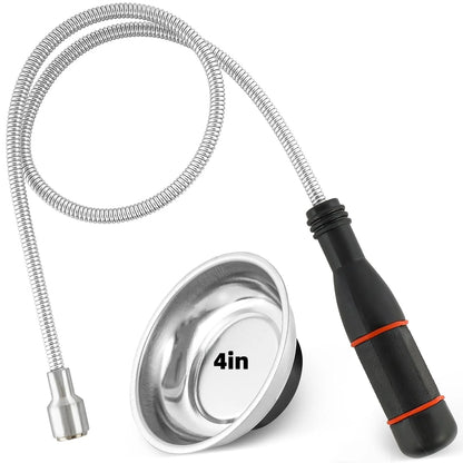 Telescoping Magnetic Pickup Tools Set Extendable Magnetic Pick Up Tools Flexible Bendable Spring Magnet Stick Magnetic Tray