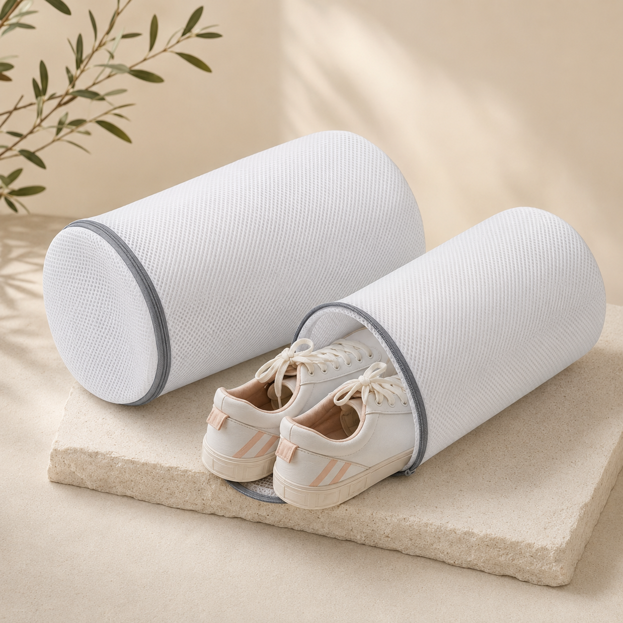 Reusable Cylindrical Shoe Washing Bag for Trainers