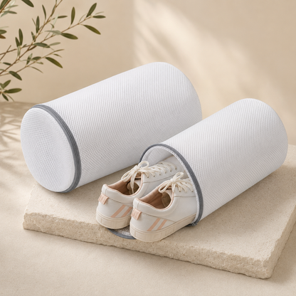 Reusable Cylindrical Shoe Washing Bag for Trainers