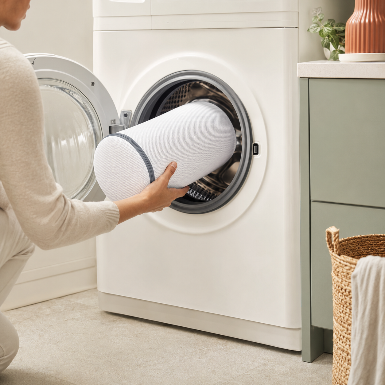 Reusable Cylindrical Shoe Washing Bag for Trainers