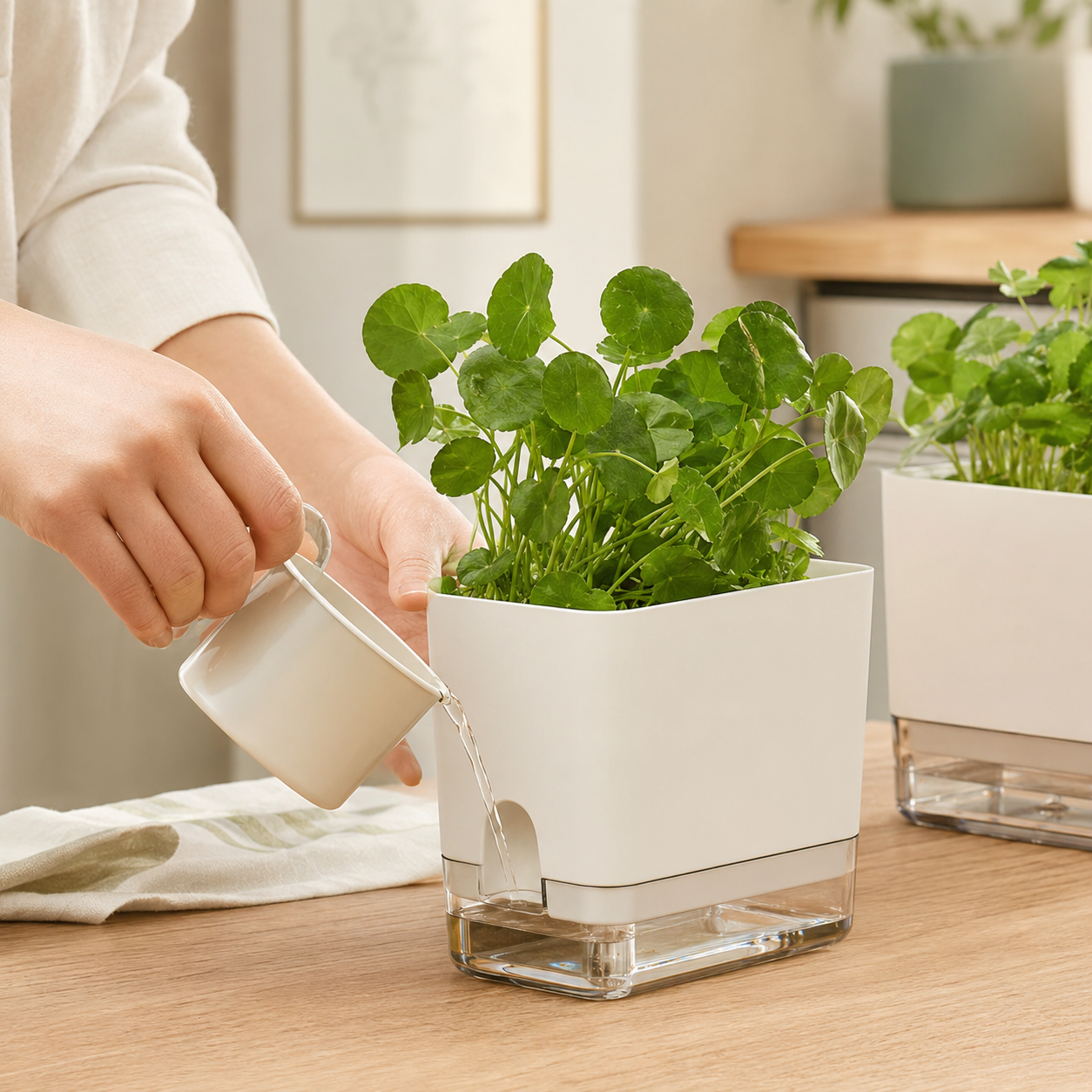 Set of 2 Self-Watering Planters for Plants