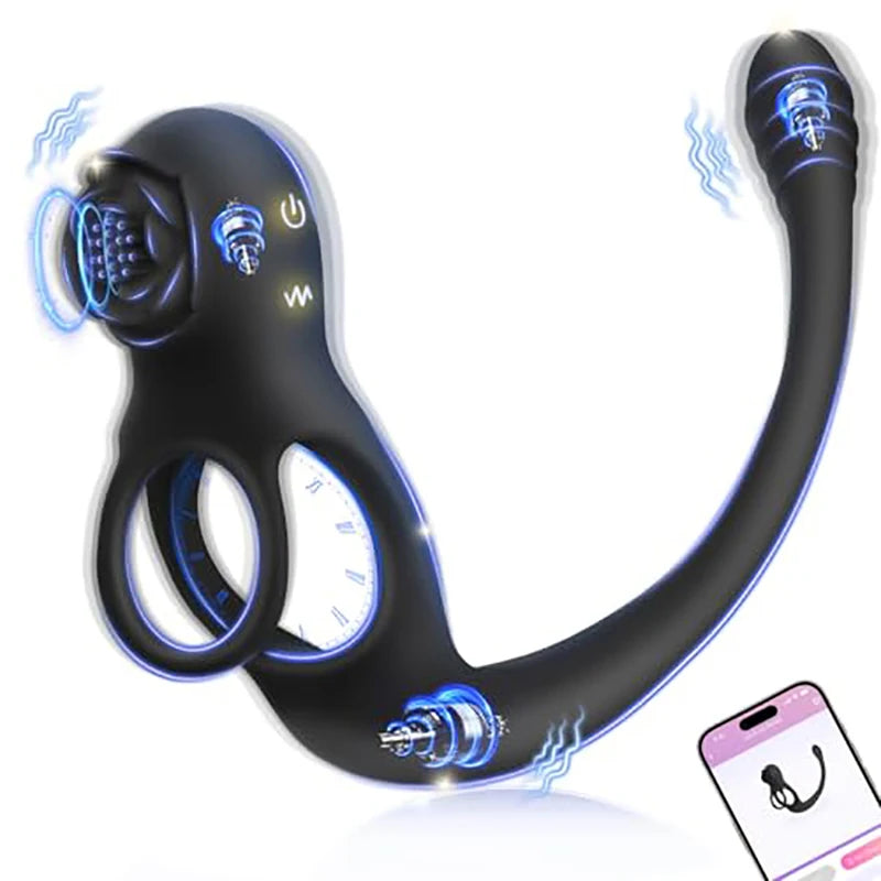 4-in-1 App-Controlled Vibrating Couples Ring | Hapsy
