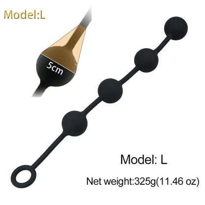 Flexible Silicone Anal Beads with Pull Ring | Hapsy