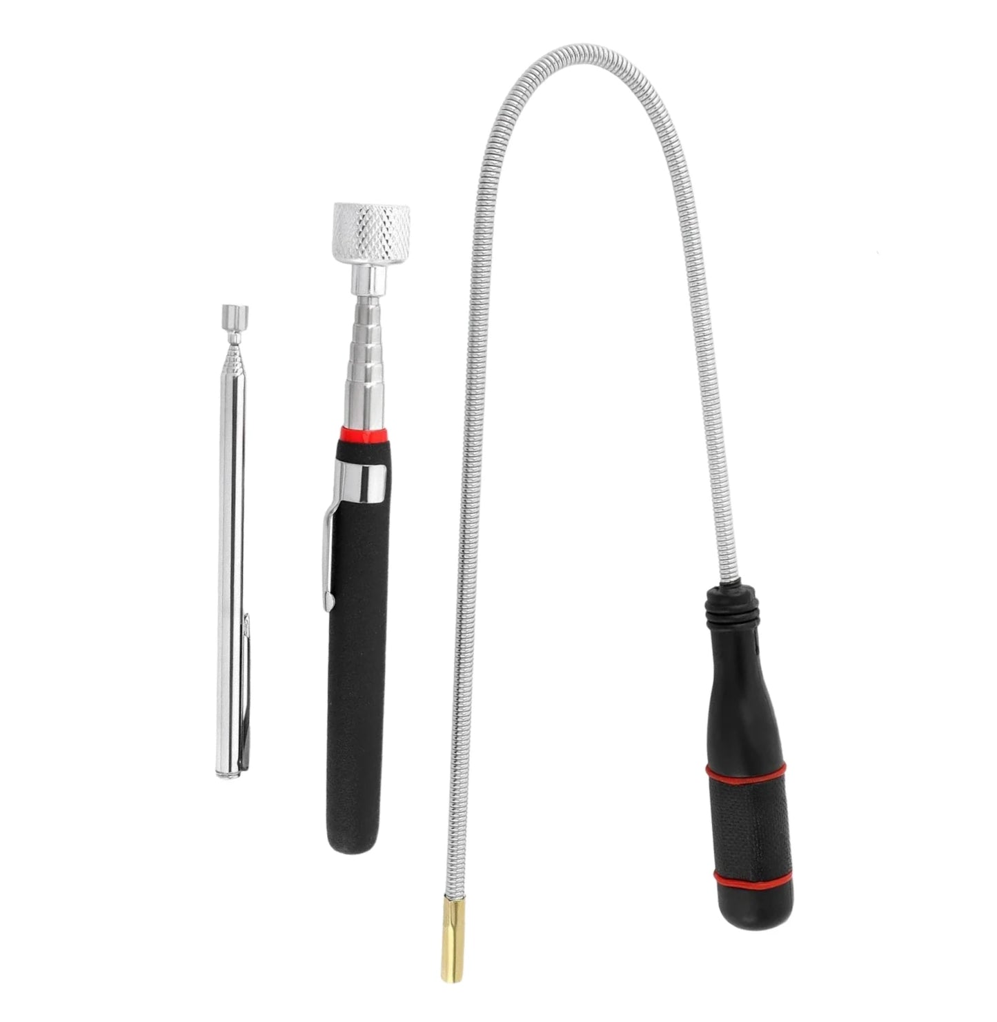 Telescoping Magnetic Pickup Tools Set Extendable Magnetic Pick Up Tools Flexible Bendable Spring Magnet Stick Magnetic Tray