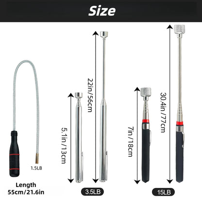 Telescoping Magnetic Pickup Tools Set Extendable Magnetic Pick Up Tools Flexible Bendable Spring Magnet Stick Magnetic Tray