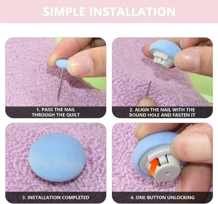 4-8PCS BedSheet Quilt Clip One Button Unlock Duvet Cover Fastener Clip Anti Slip Blanket Buckles Quilt Holder Fixator Grippers