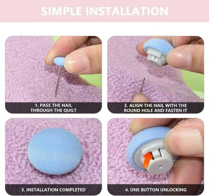 4-8PCS BedSheet Quilt Clip One Button Unlock Duvet Cover Fastener Clip Anti Slip Blanket Buckles Quilt Holder Fixator Grippers