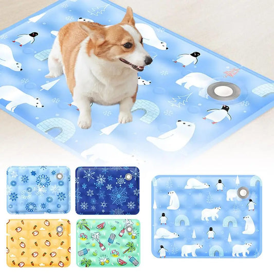 Pet Ice Pad Summer Cooling Mat For Dogs And Cats Portable Waterproof Gel Pad Pet Heat Relief Bed Cushion