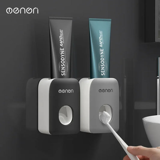 Automatic Toothpaste Squeezer Set Wall Mounted Non Perforated Toothpaste Toothbrush Storage Rack Toothpaste Rack
