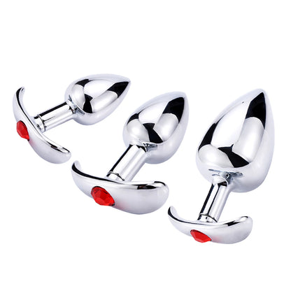 Metal Anal Plug with Red Gem | Hapsy