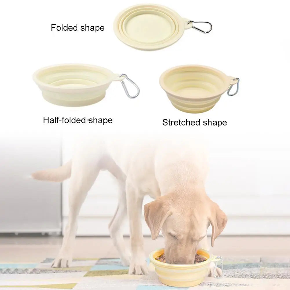 Collapsible Silicone Pet Bowl Portable Foldable Food-Grade Water Dish for Dogs Cats, Macaron Color Travel Feeding Bowl