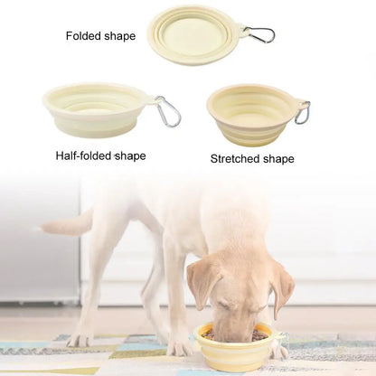 Collapsible Silicone Pet Bowl Portable Foldable Food-Grade Water Dish for Dogs Cats, Macaron Color Travel Feeding Bowl