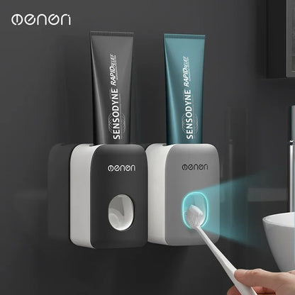 Automatic Toothpaste Squeezer Set Wall Mounted Non Perforated Toothpaste Toothbrush Storage Rack Toothpaste Rack
