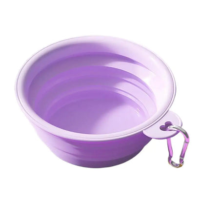 Collapsible Silicone Pet Bowl Portable Foldable Food-Grade Water Dish for Dogs Cats, Macaron Color Travel Feeding Bowl